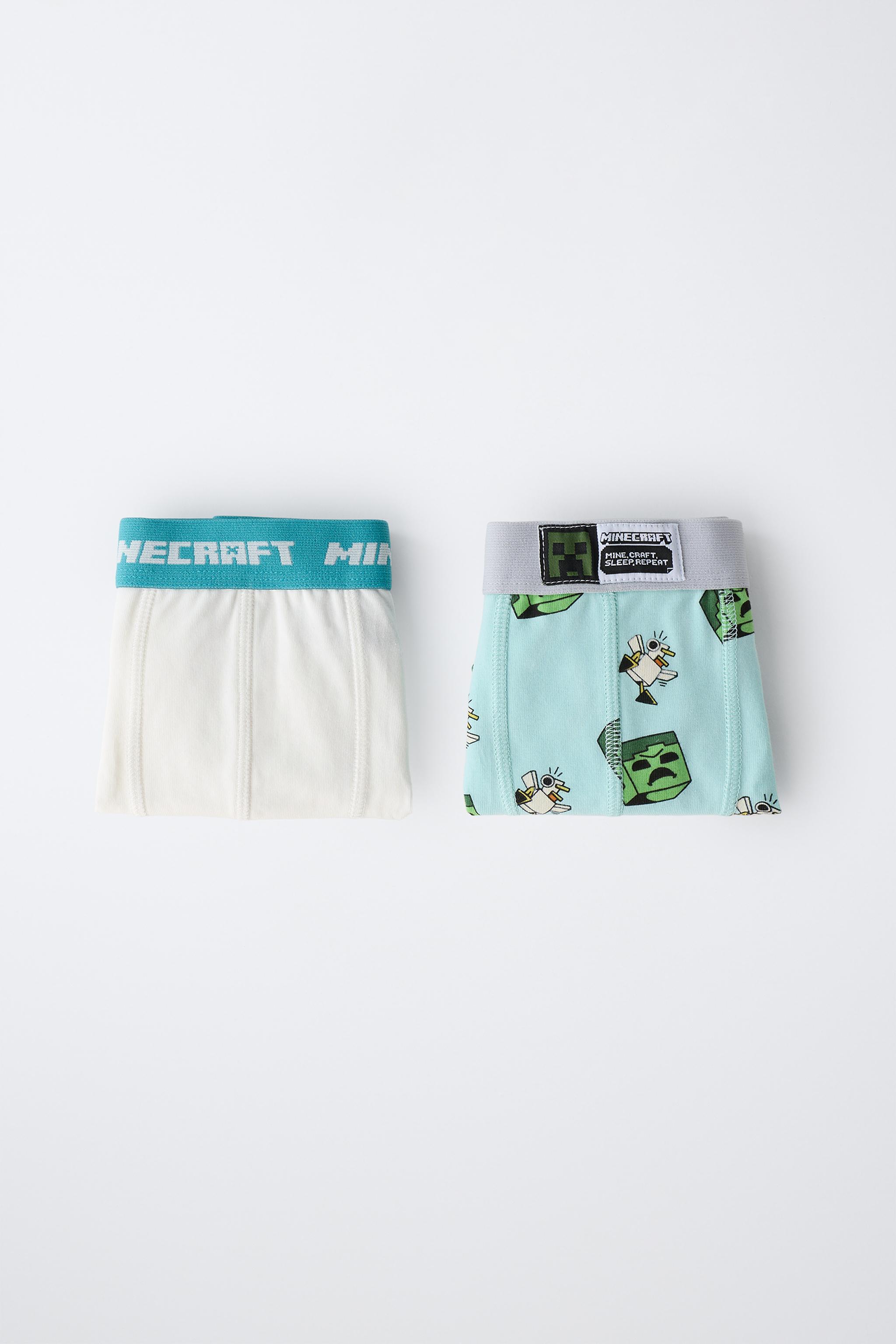 6-14 YEARS/ TWO-PACK OF MINECRAFT © MOJANG AB BOXERS